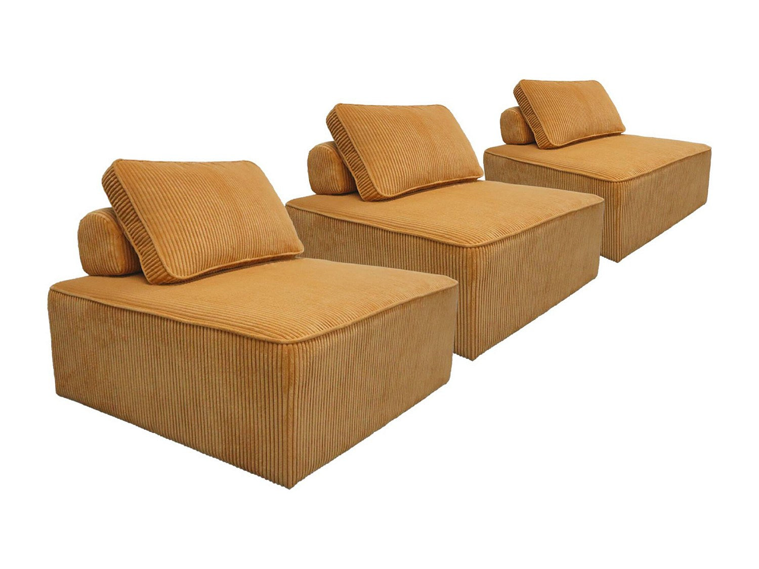 Chauffeuse modulable jaune velours
