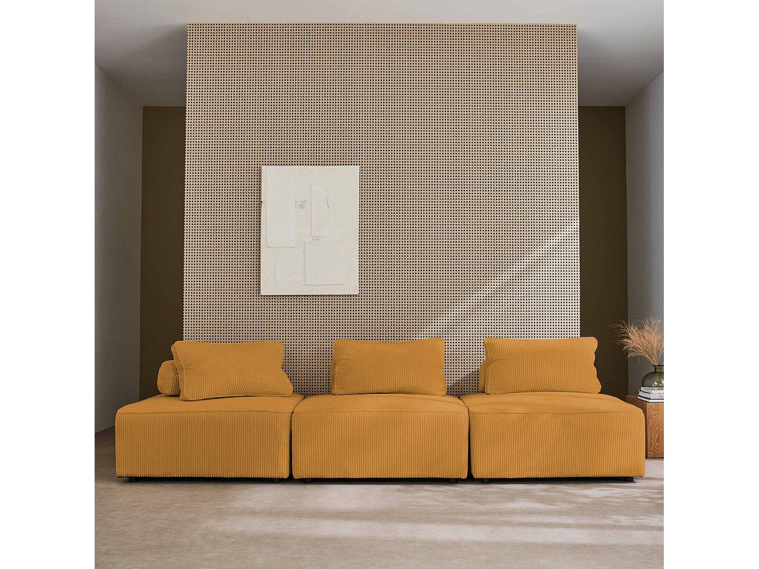 Chauffeuse modulable jaune velours