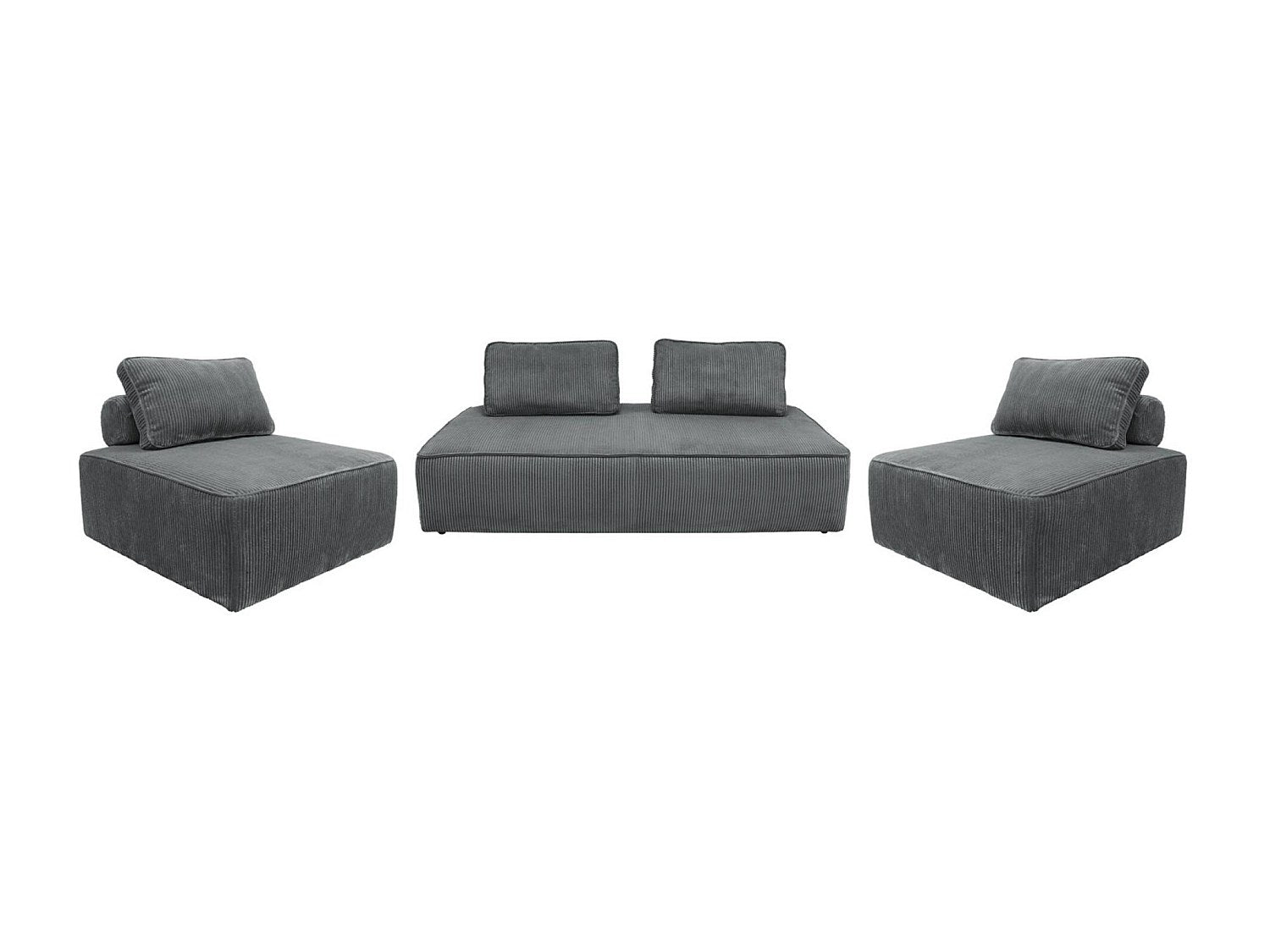 Chauffeuse modulable 4 places gris velours