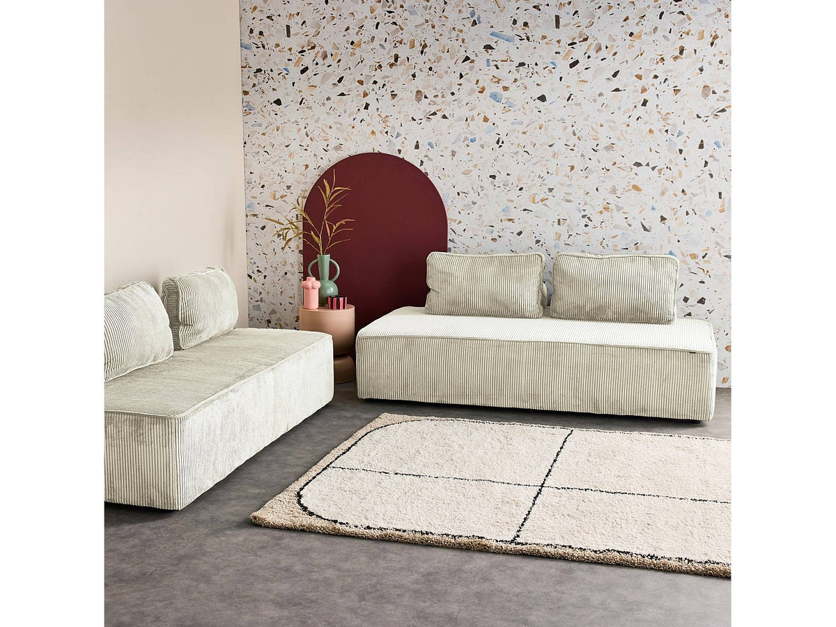 Chauffeuse modulable 2 places beige velours