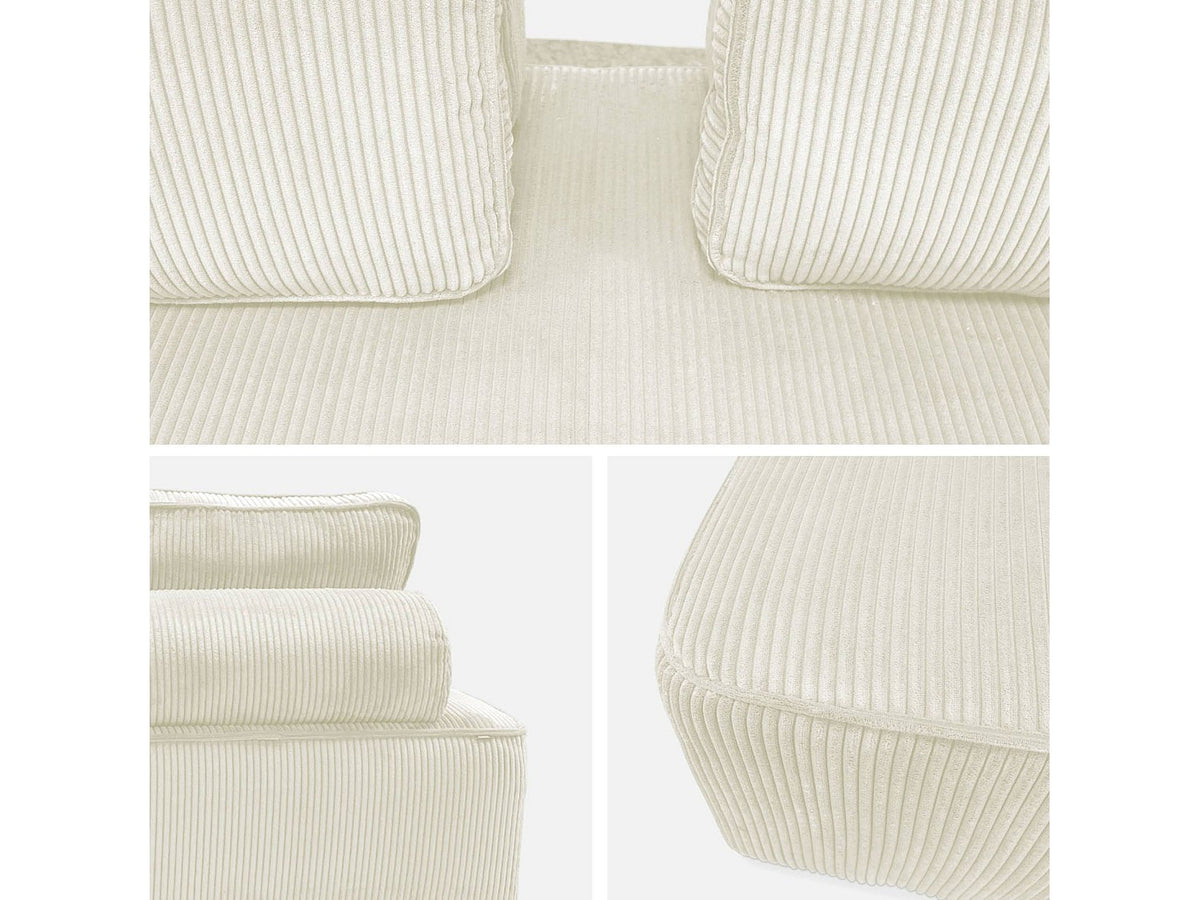 Chauffeuse modulable 2 places beige velours