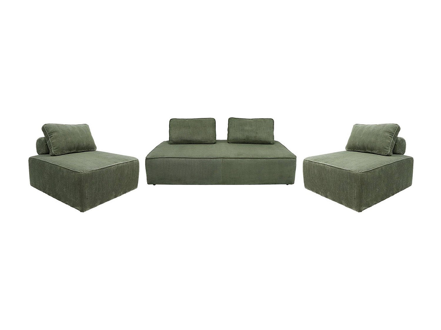 Chauffeuse modulable 4 places vert velours