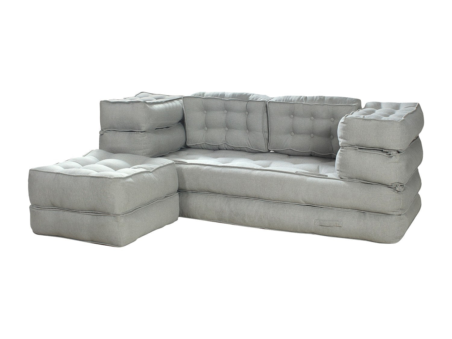 Canapé modulable convertible gris tissu
