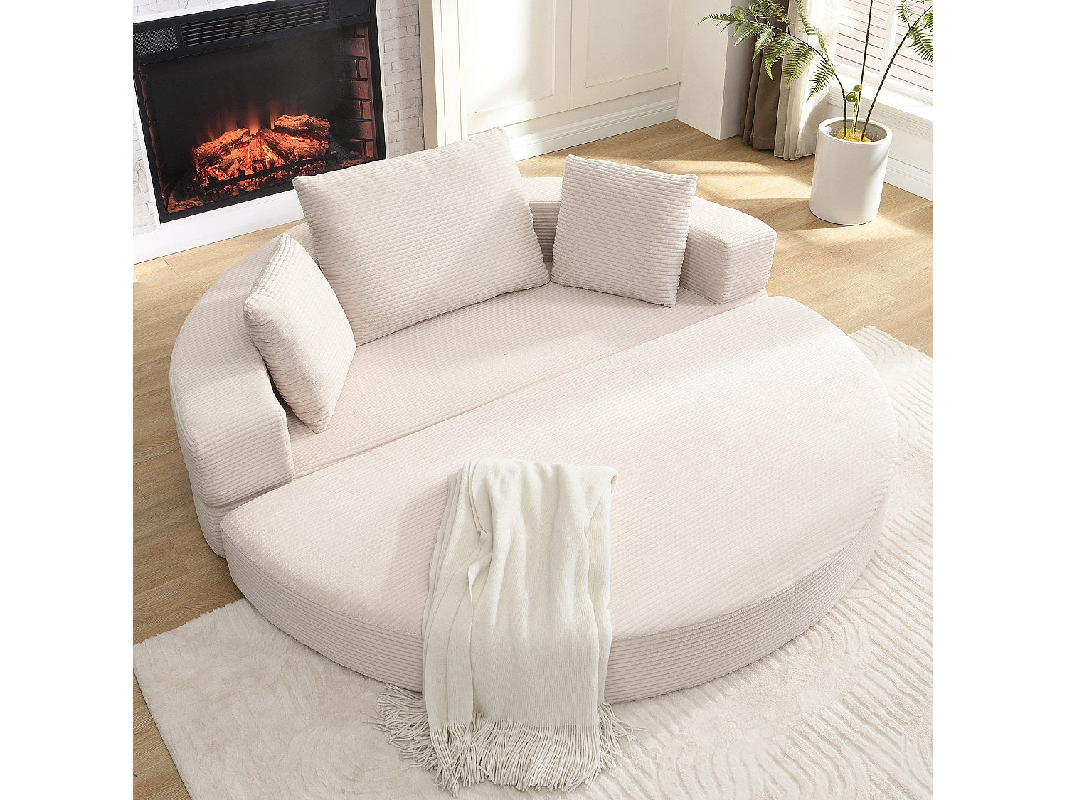 Canapé modulable convertible beige velours