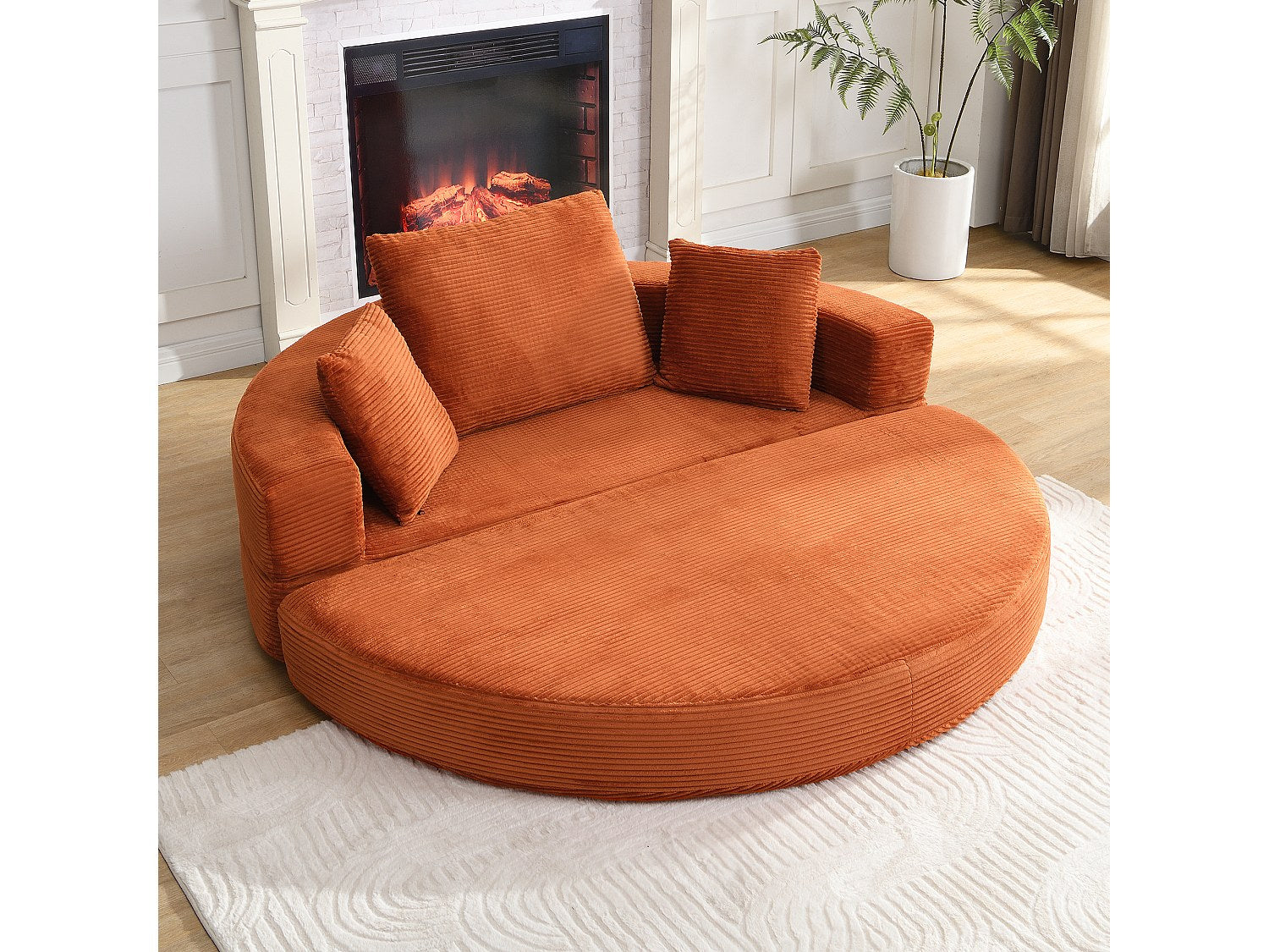 Canapé modulable convertible orange velours