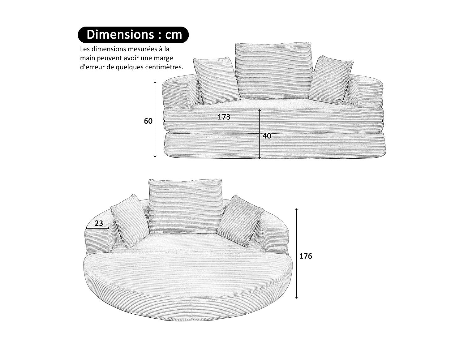 Canapé modulable convertible gris velours