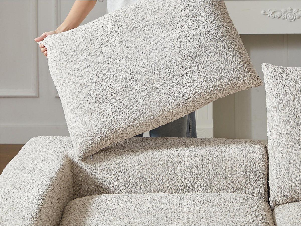 Angle pour canapé modulable 6 places beige tissu