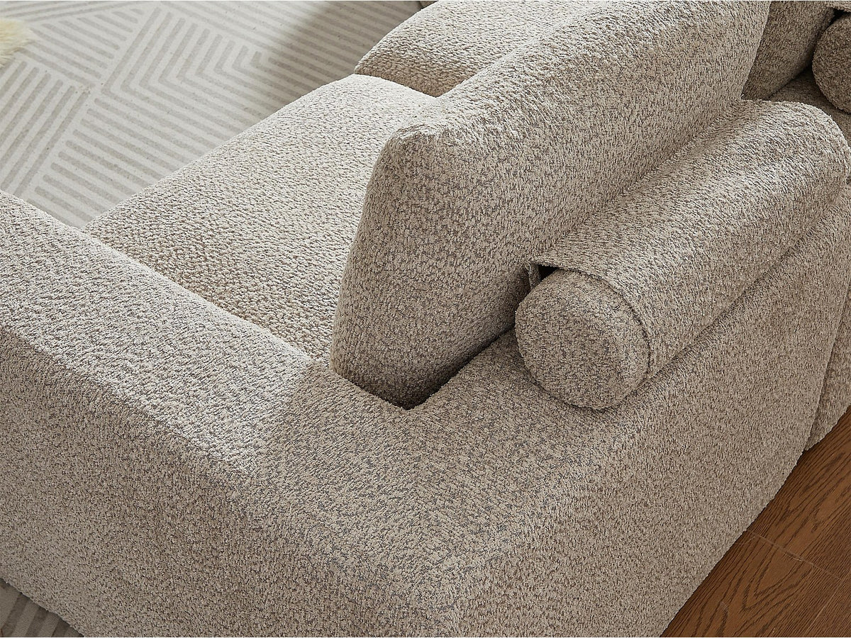 Angle pour canapé modulable 6 places beige tissu