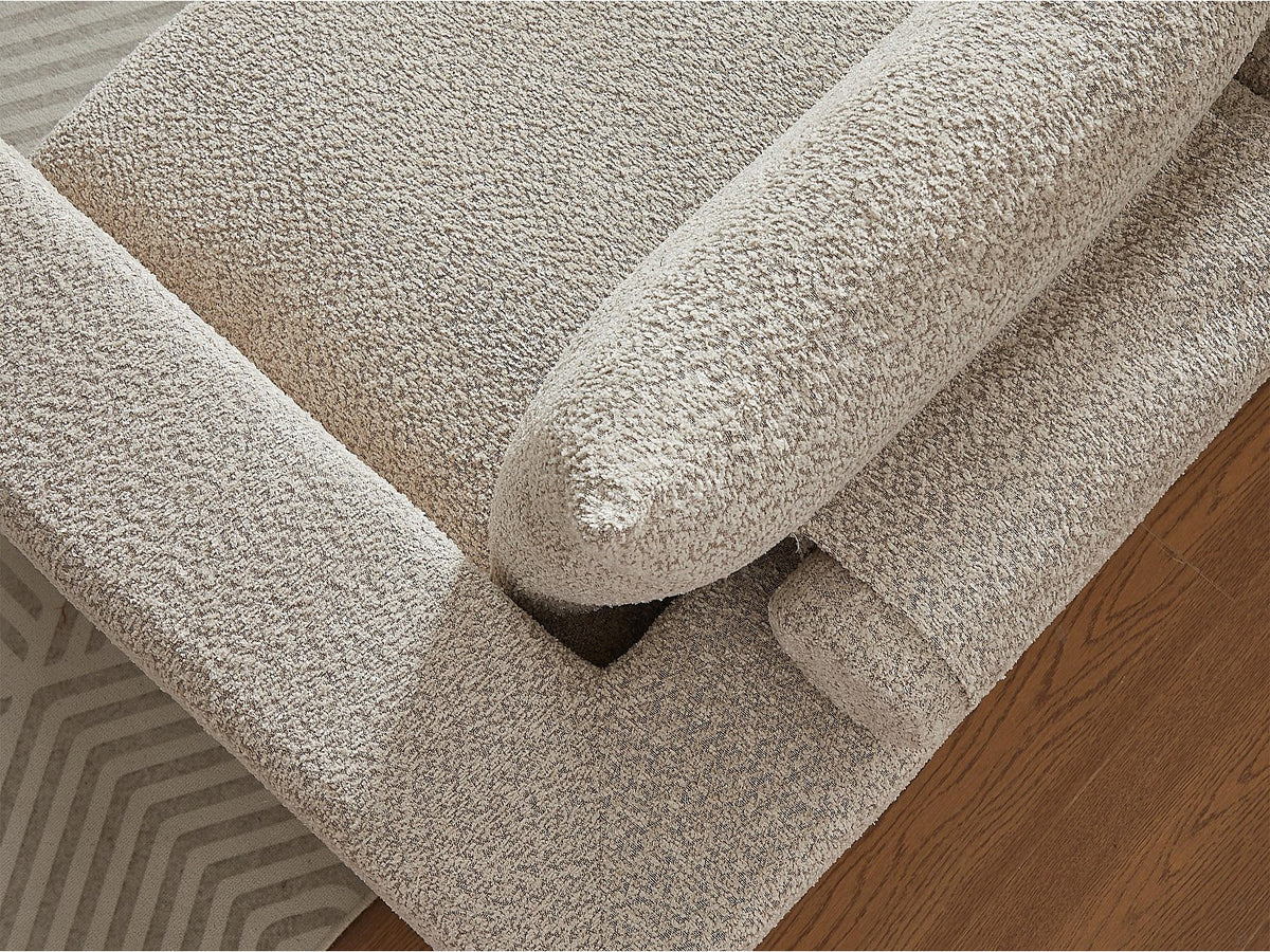 Angle pour canapé modulable 6 places beige tissu