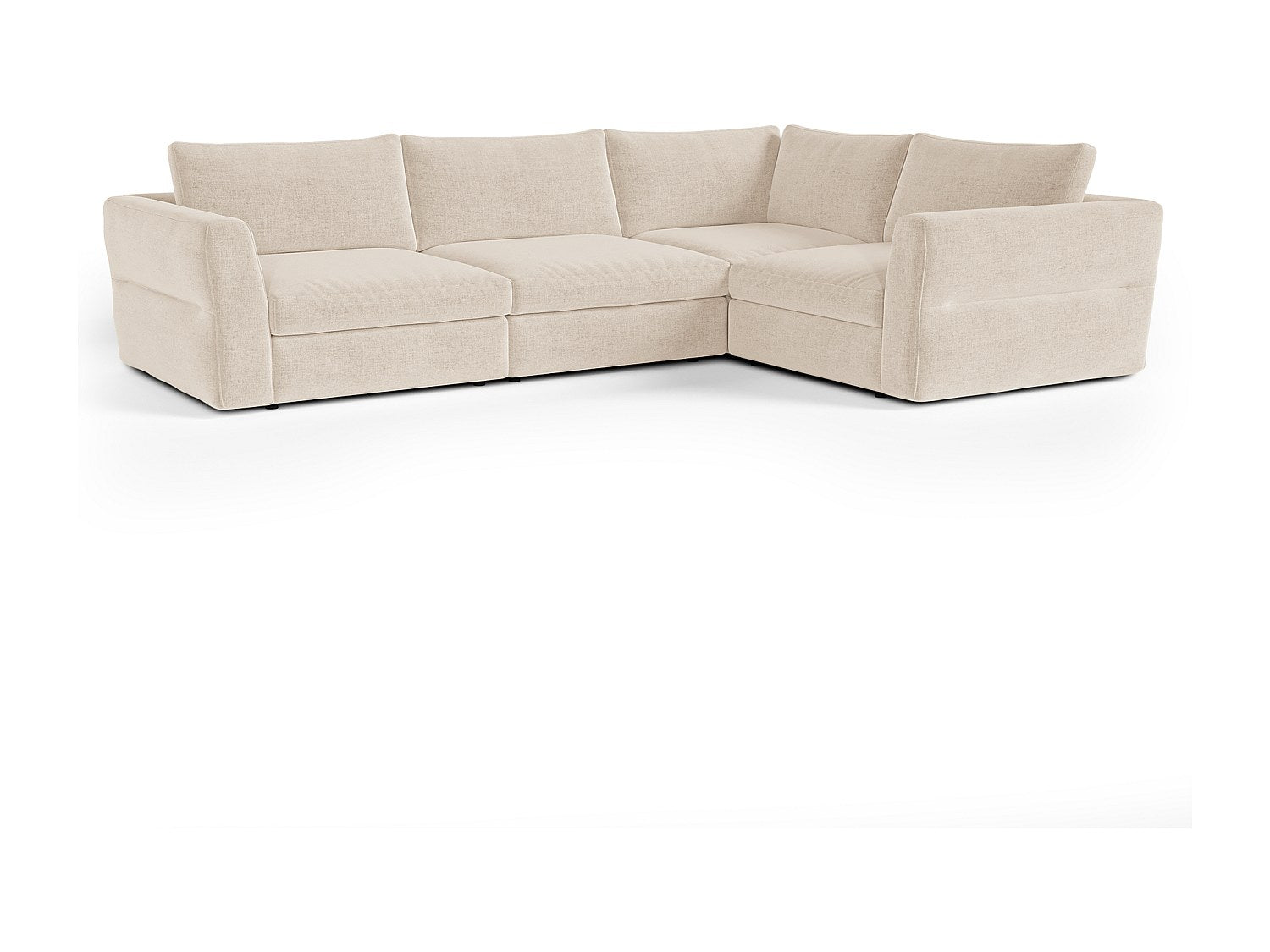 Canapé modulable 6 places beige tissu