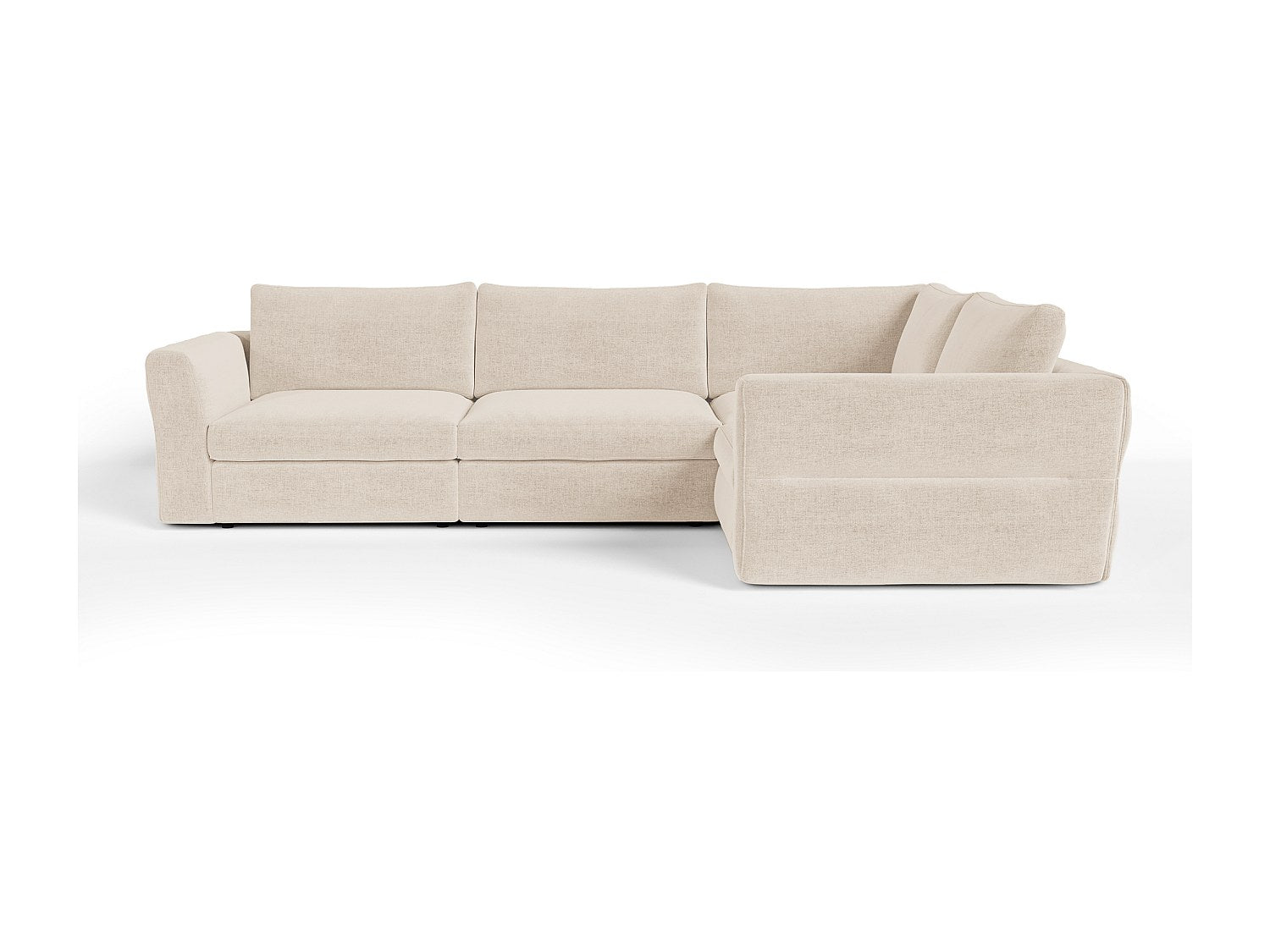 Canapé modulable 6 places beige tissu