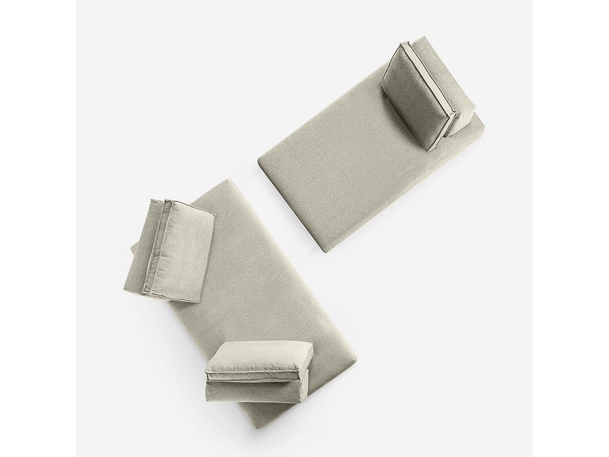 Canapé modulable 3 places beige tissu