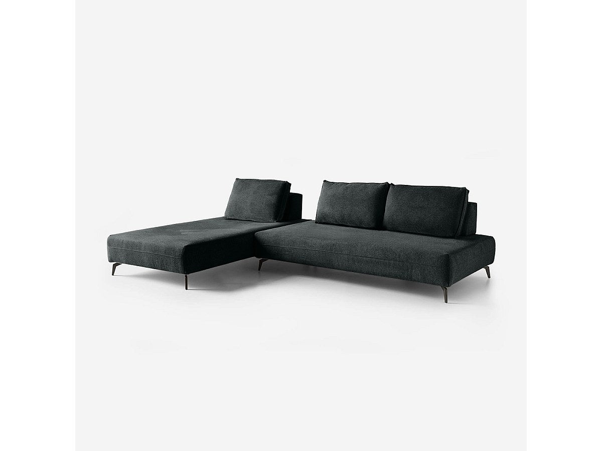 Canapé modulable 3 places noir tissu