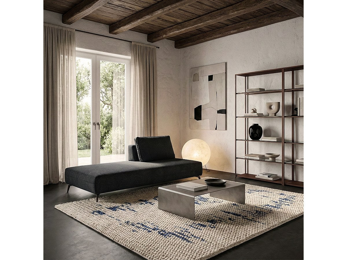 Méridienne pour canapé modulable noir tissu