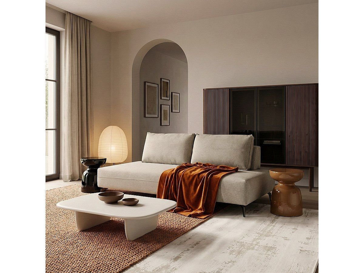 Canapé modulable 2 places beige tissu