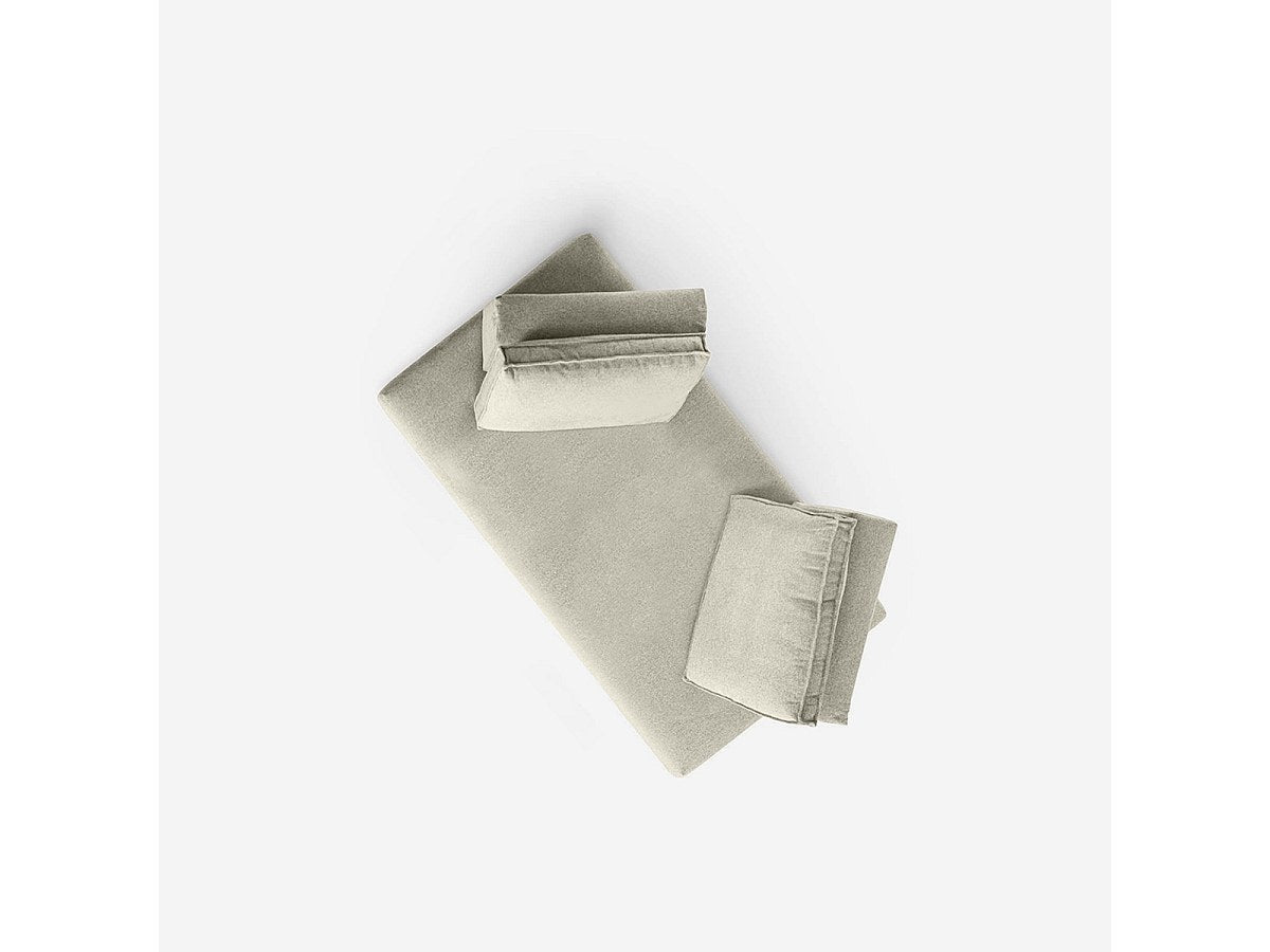 Canapé modulable 2 places beige tissu