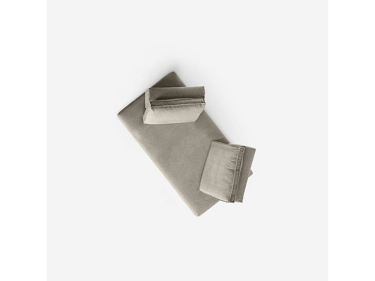 Canapé modulable 2 places marron tissu