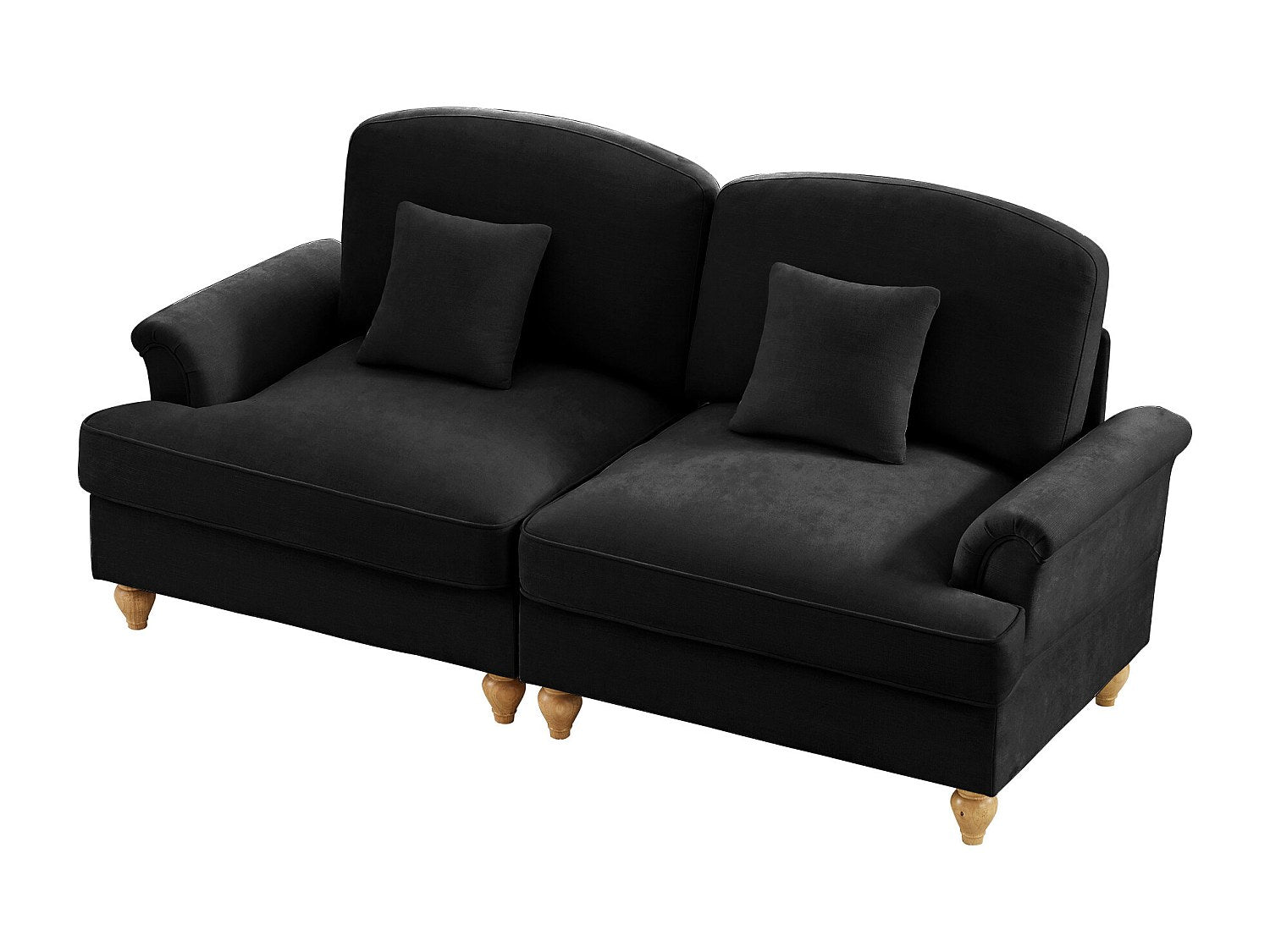 Pouf pour canapé modulable convertible noir tissu