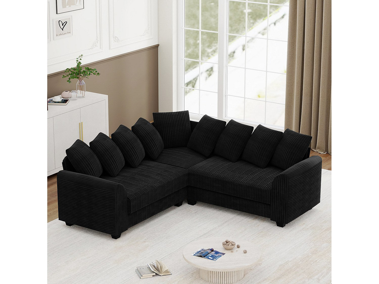 Angle pour canapé modulable noir velours