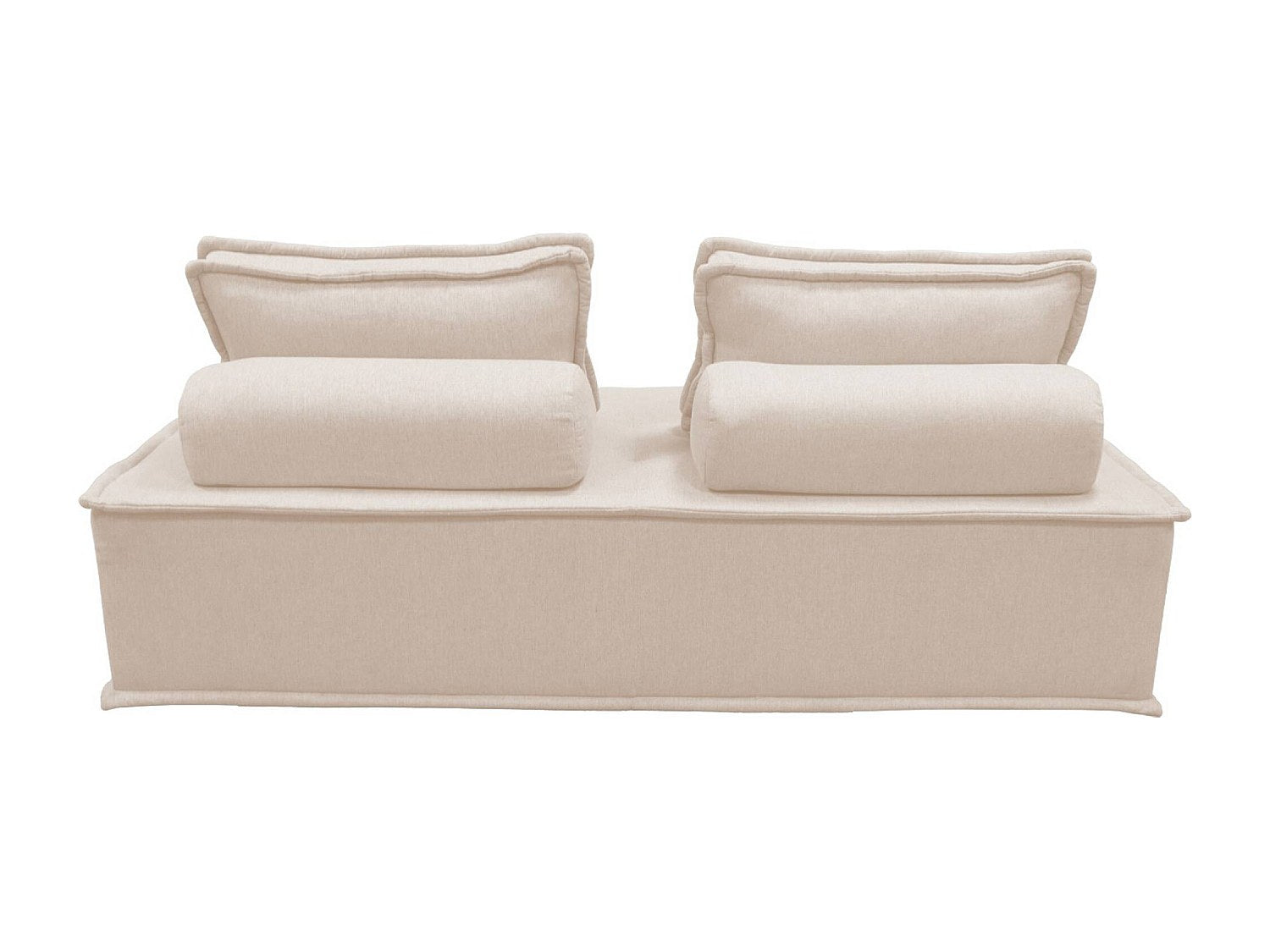 Chauffeuse modulable 2 places beige tissu
