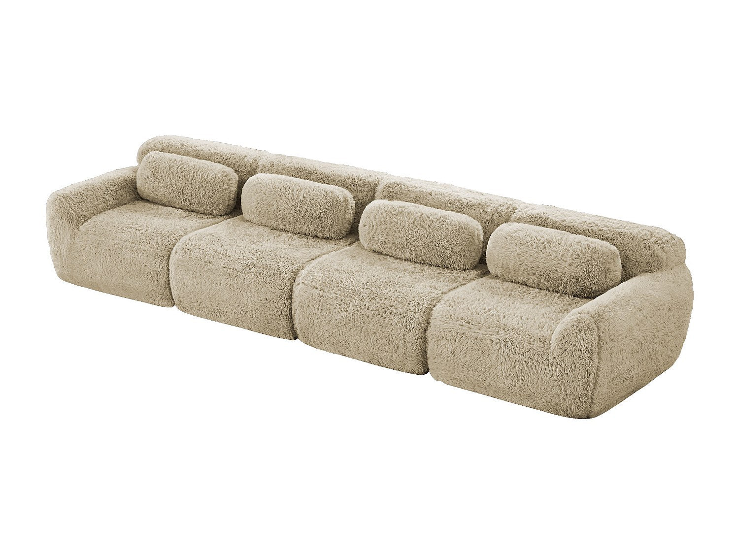 Canapé modulable 4 places vert velours