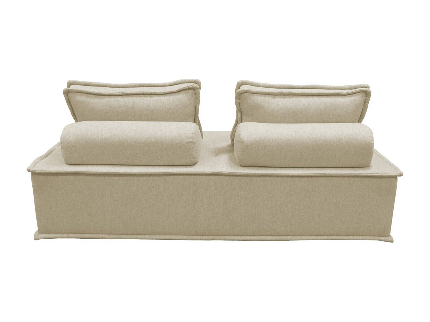 Chauffeuse modulable 2 places beige tissu