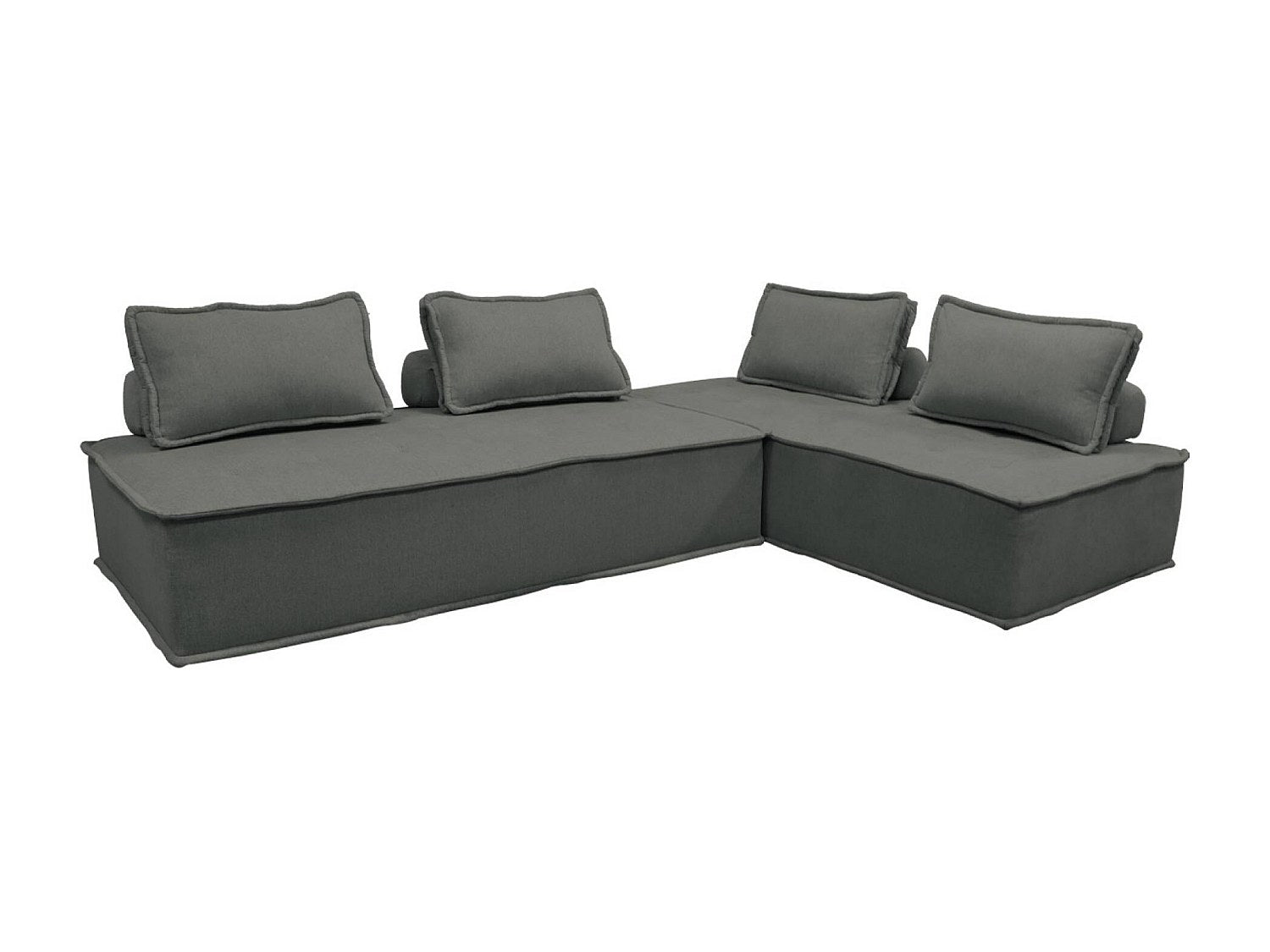 Chauffeuse modulable 2 places gris tissu