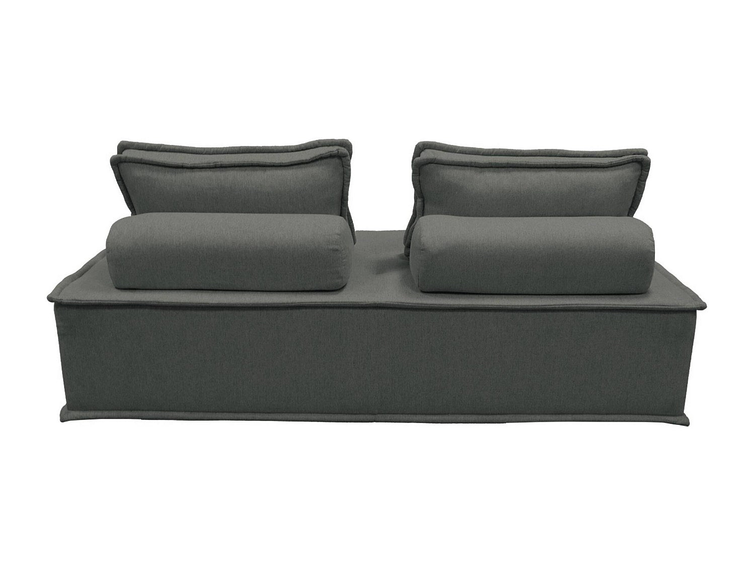 Chauffeuse modulable 2 places gris tissu