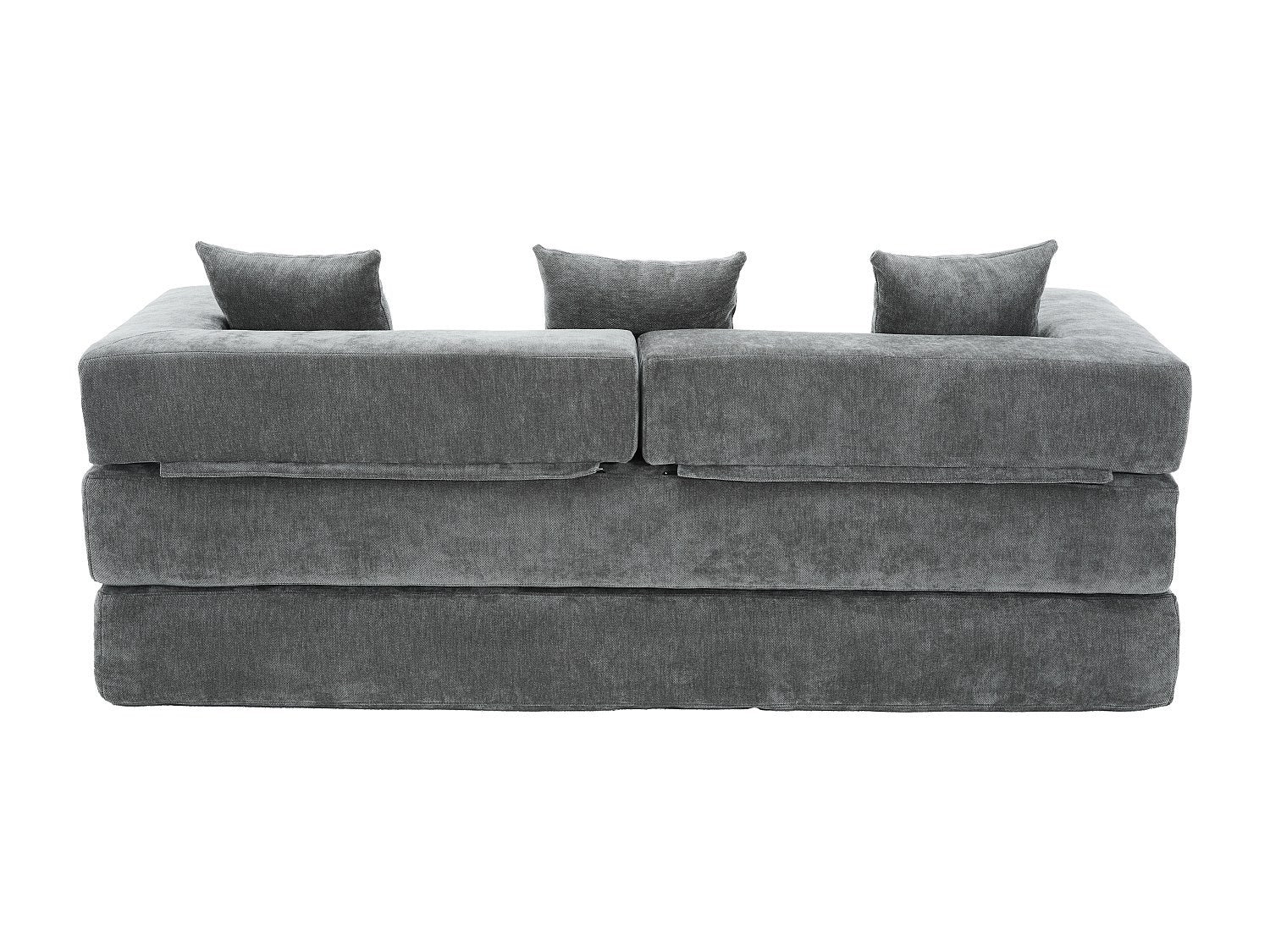 Canapé modulable 2 places gris tissu