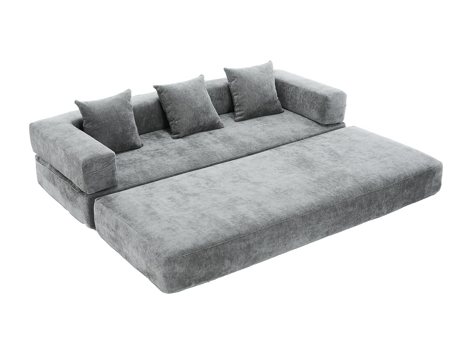 Canapé modulable 2 places gris tissu