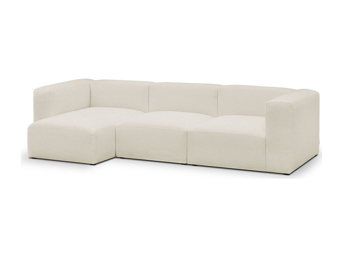 Méridienne pour canapé modulable 4 places beige tissu
