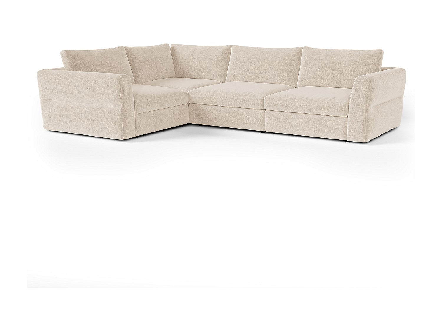 Canapé modulable 6 places beige tissu