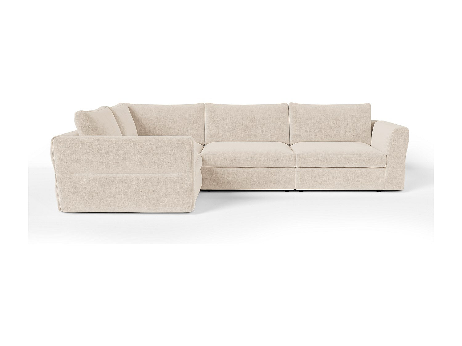 Canapé modulable 6 places beige tissu