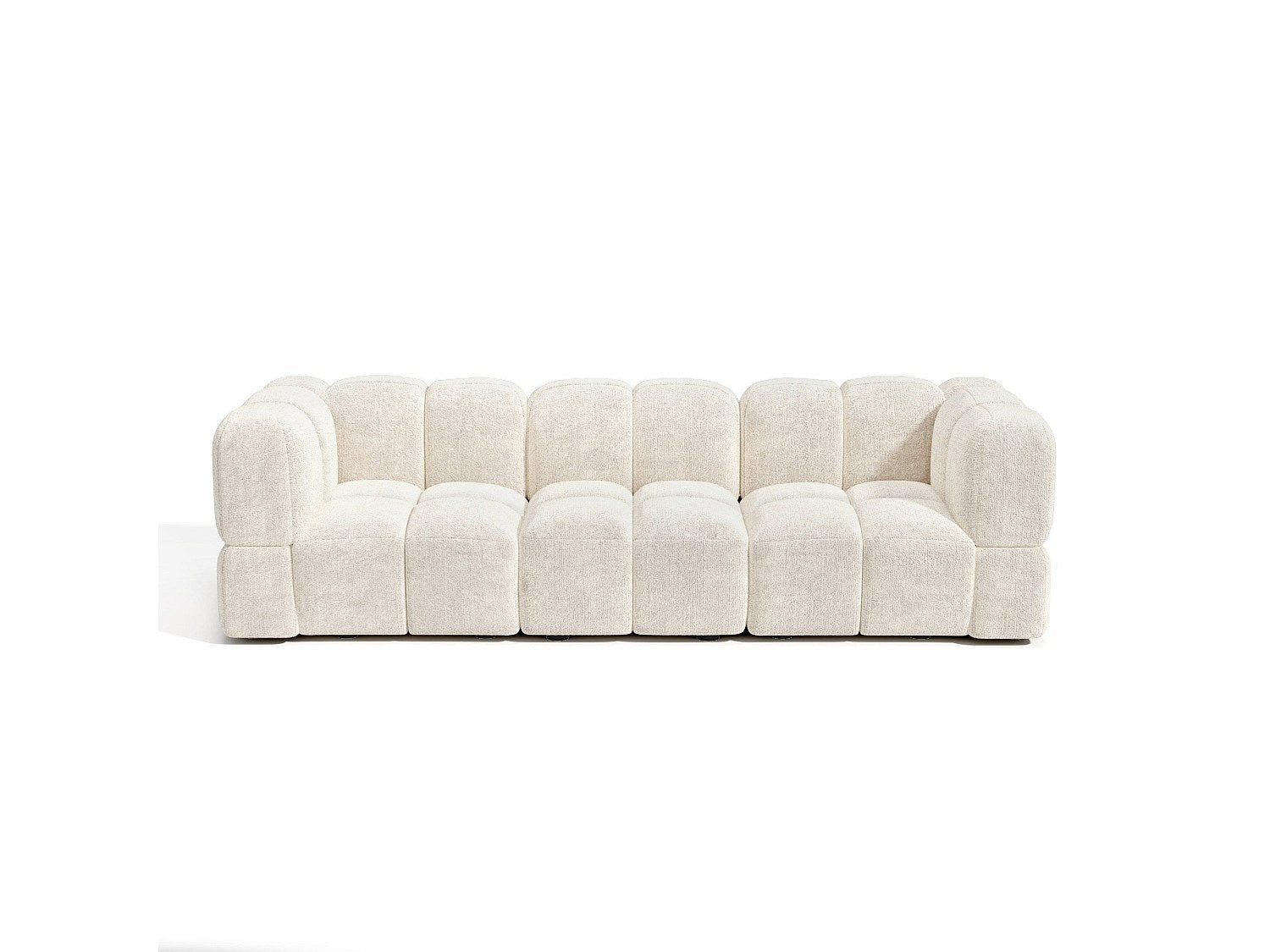 Canapé modulable 5 places beige velours