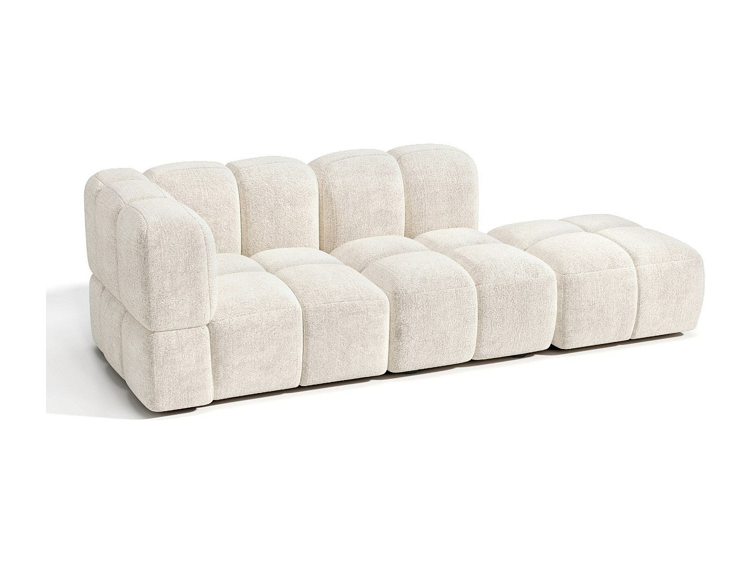 Canapé modulable 5 places beige velours