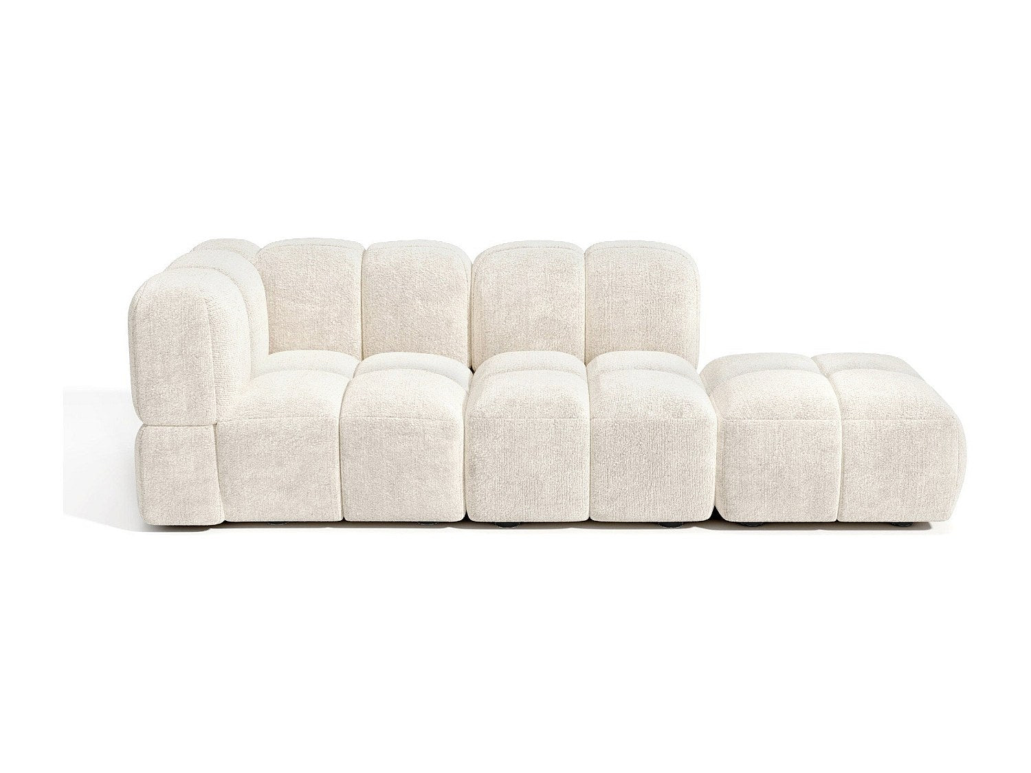 Canapé modulable 5 places beige velours