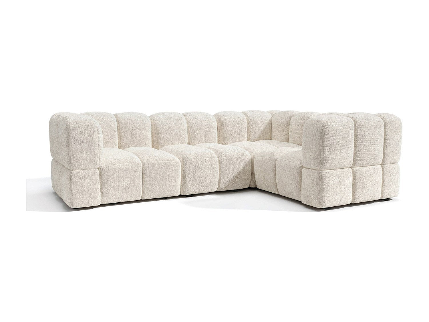 Canapé modulable 6 places beige velours