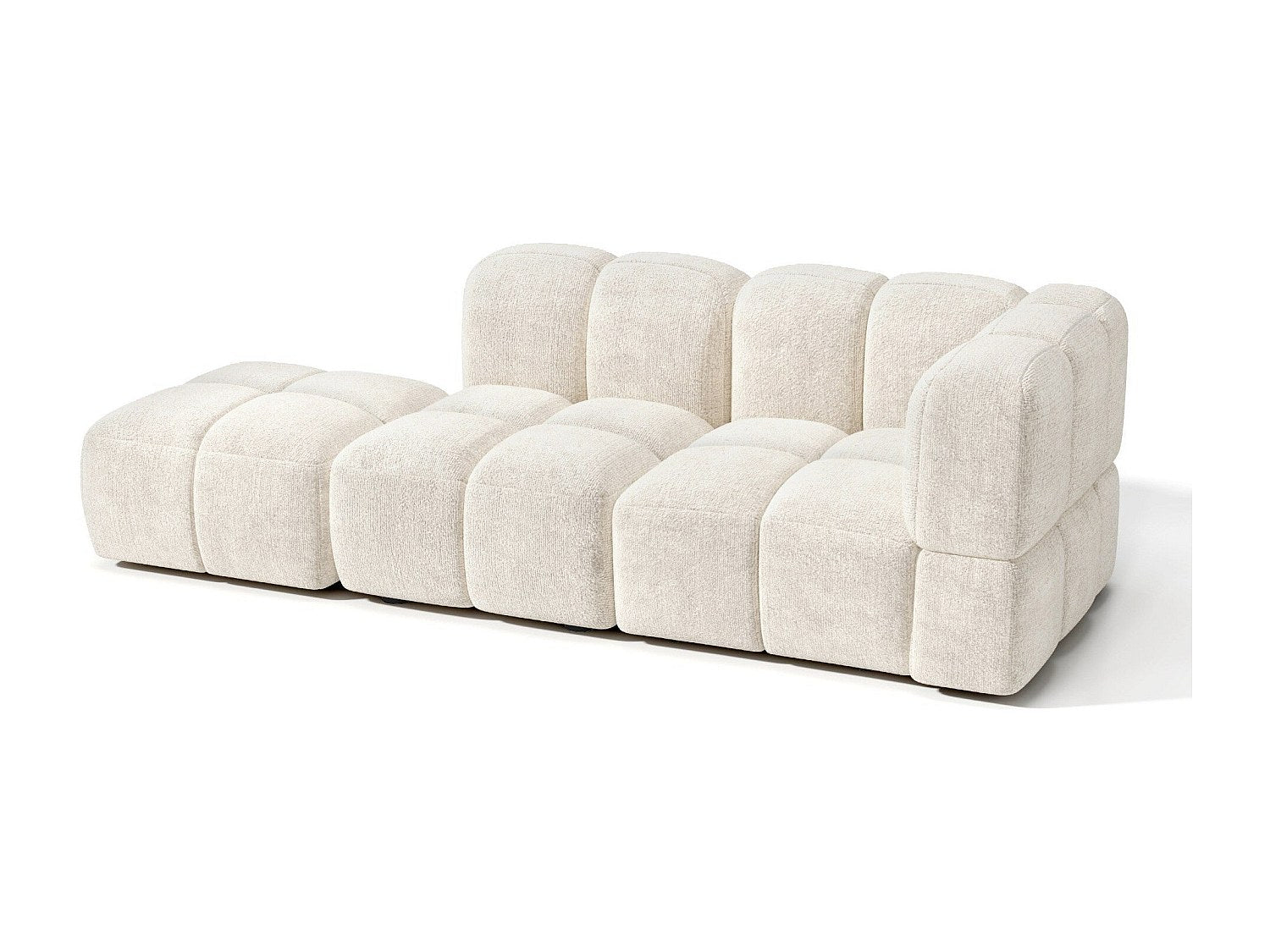 Canapé modulable 5 places beige velours