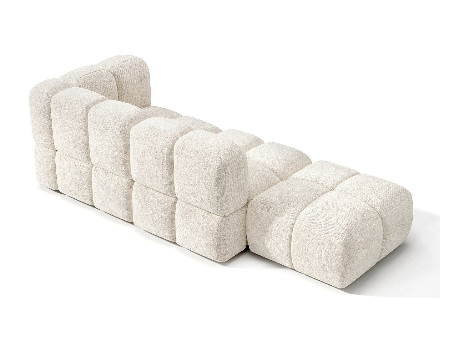 Canapé modulable 5 places beige velours