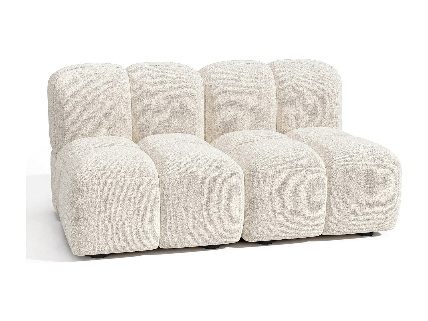 Canapé modulable 3 places beige velours