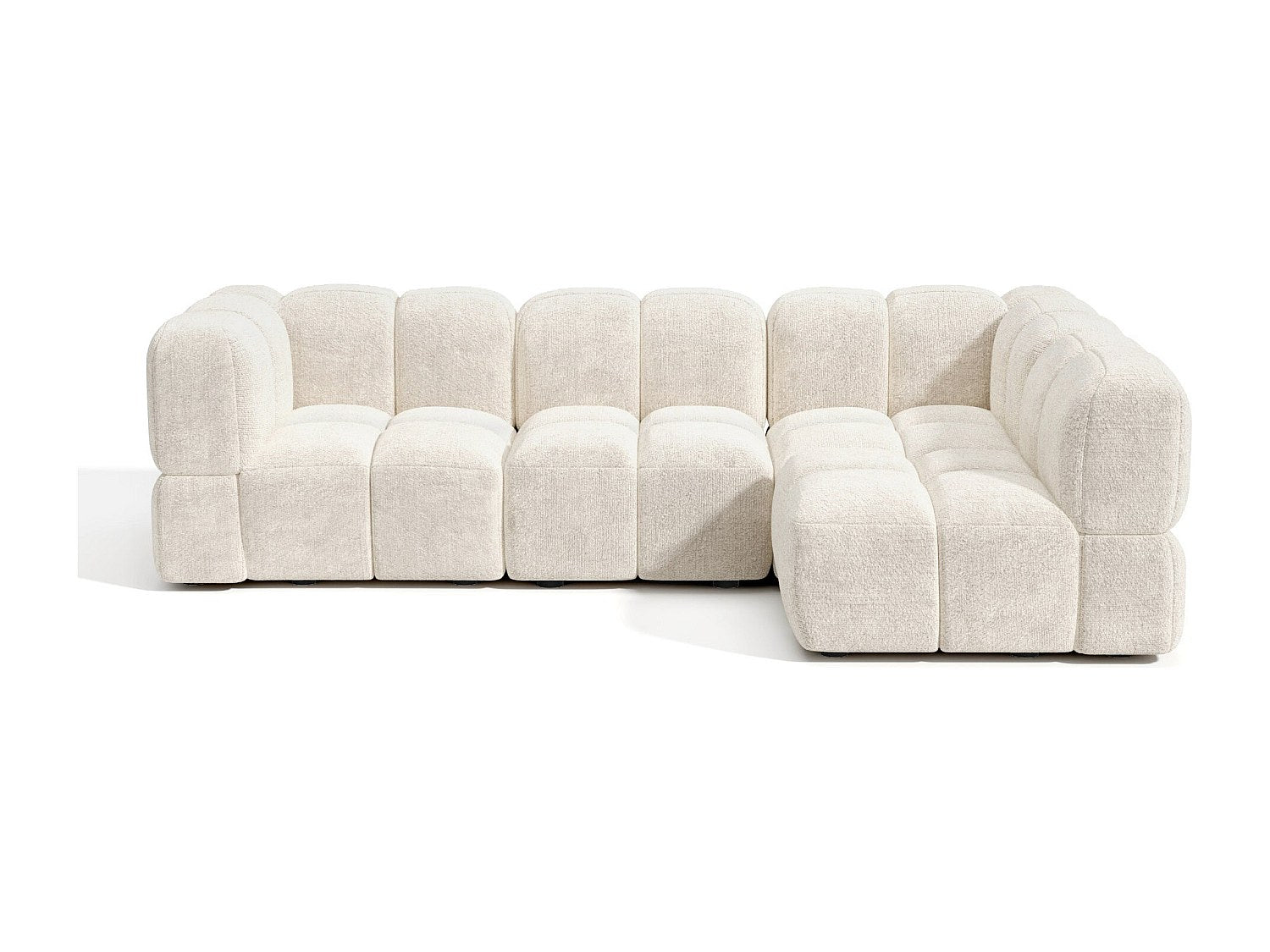 Canapé modulable 6 places beige velours