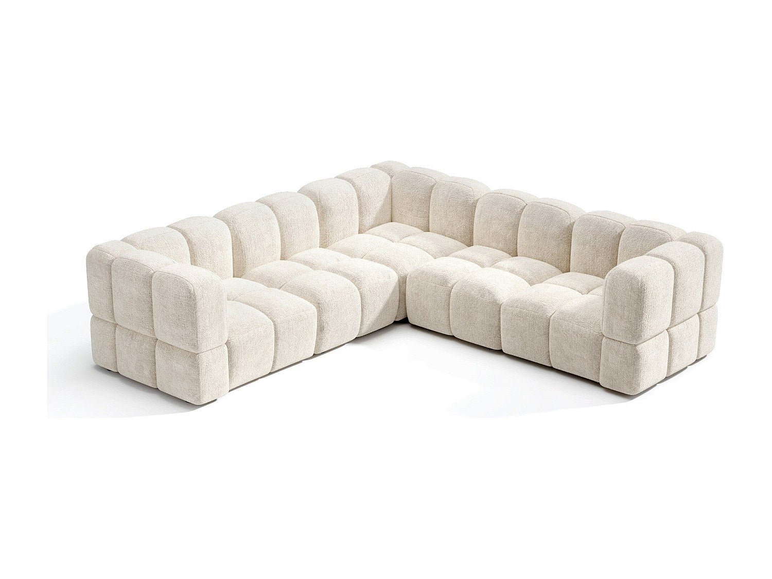 Canapé modulable panoramique 8 places beige velours
