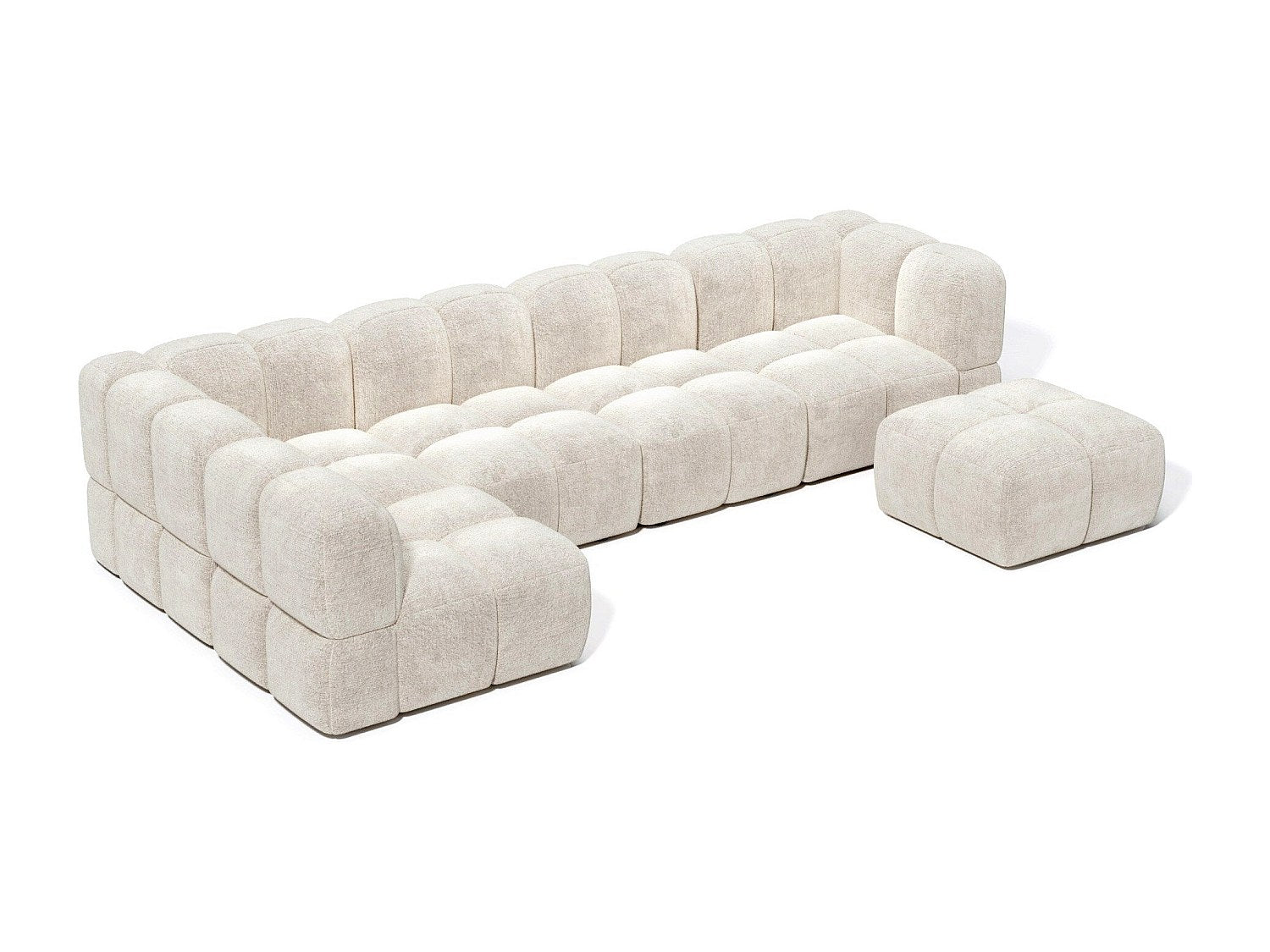 Angle pour canapé modulable 8 places beige velours