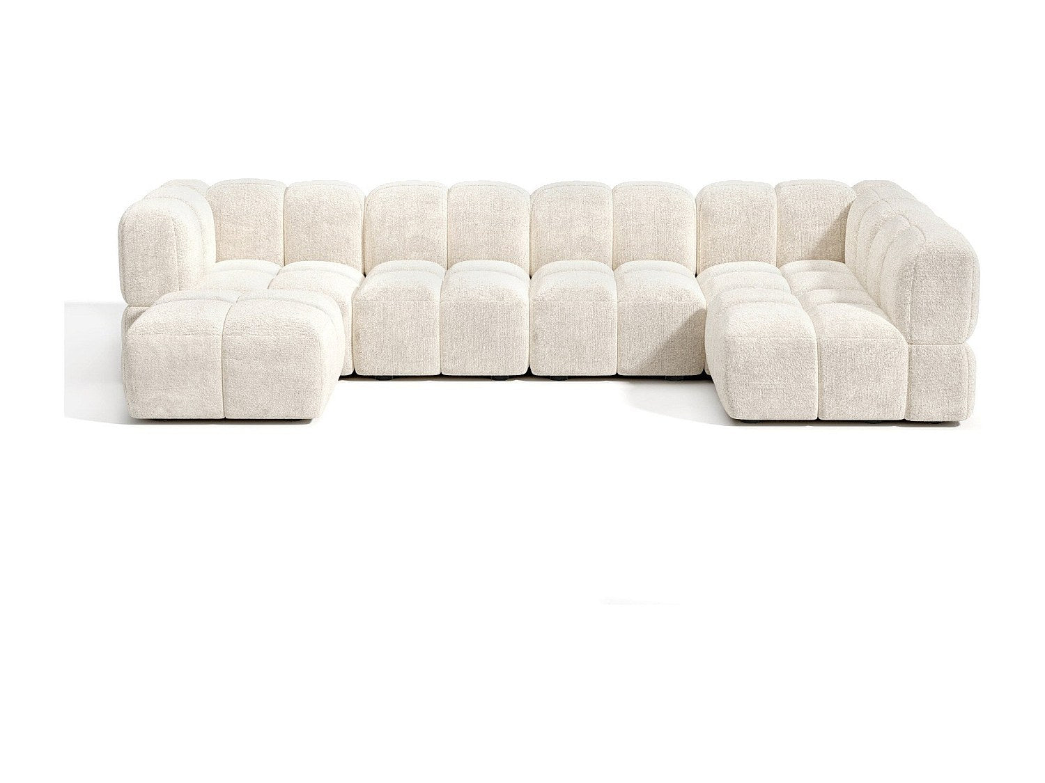 Angle pour canapé modulable 8 places beige velours
