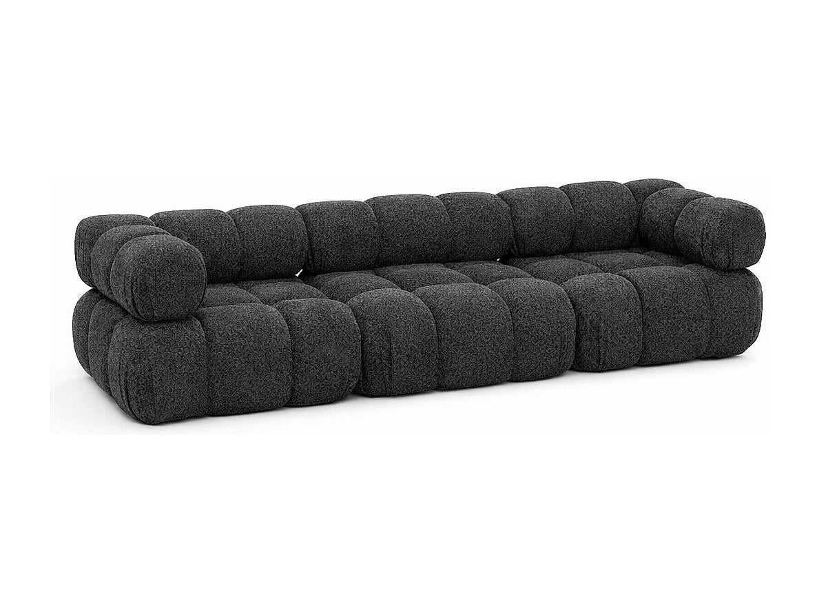 Canapé modulable 3 places gris tissu
