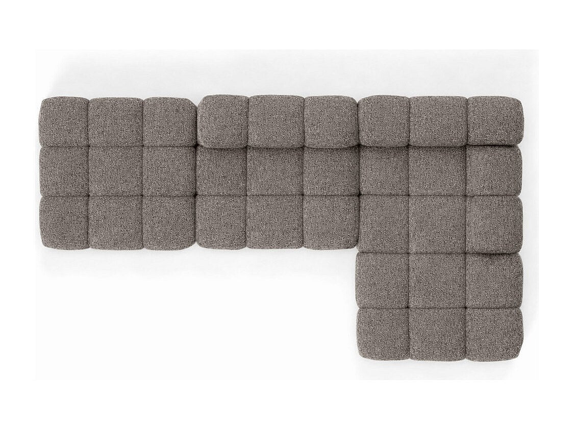 Pouf pour canapé modulable marron tissu