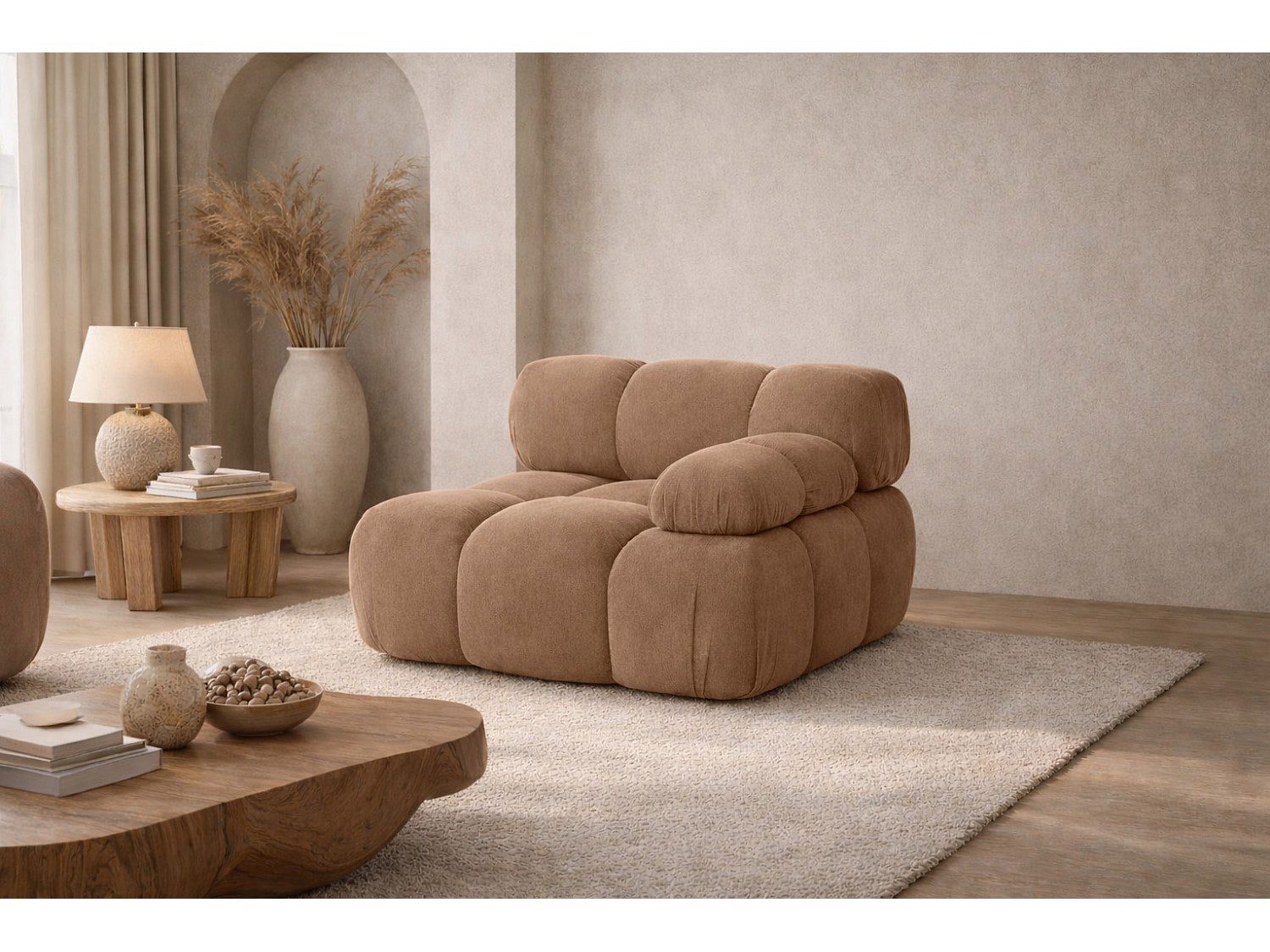 Canapé modulable marron tissu