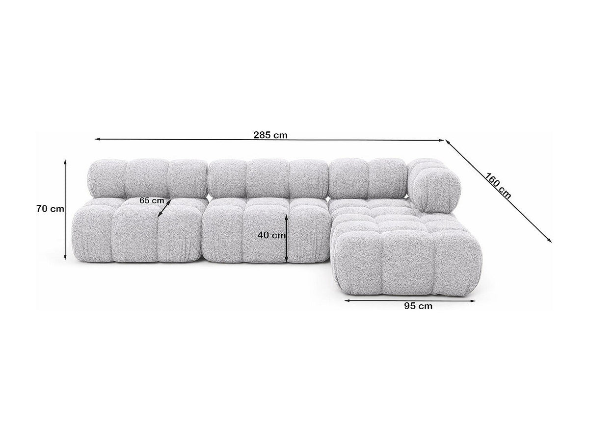 Canapé modulable gris tissu