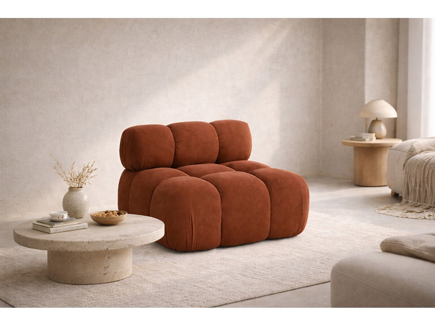 Canapé modulable marron tissu