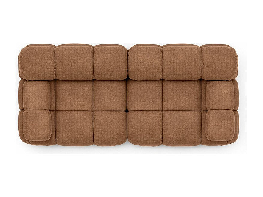 Canapé modulable 2 places marron tissu